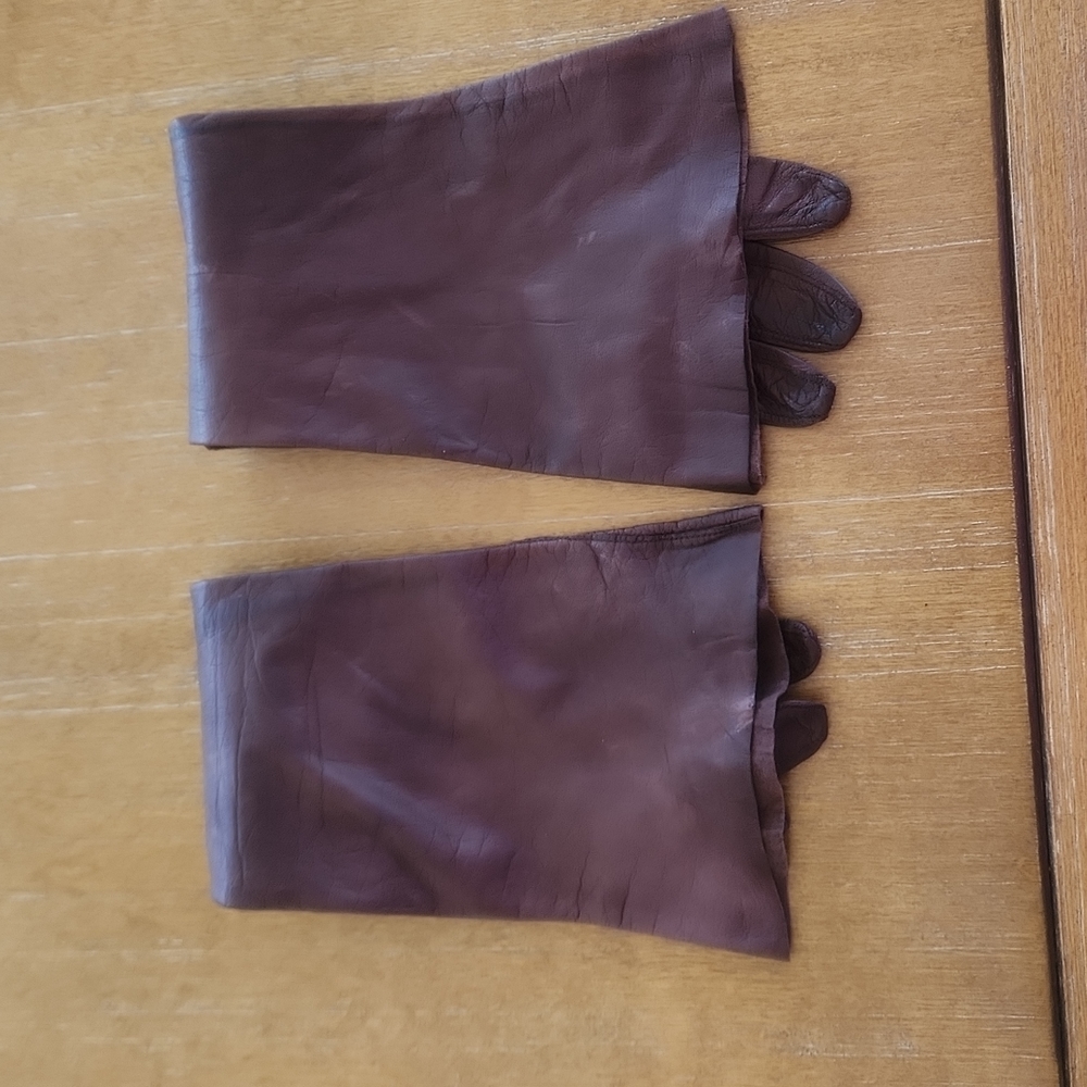 VINTAGE REAL KID LEATHER GLOVES.  MADE FOR A & S - Picture 11 of 12